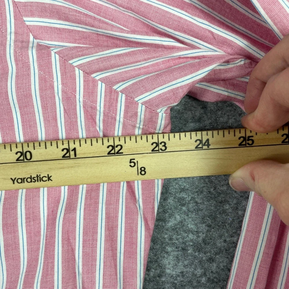 Vintage Ralph Lauren Shirt Mens M Pink Striped Classic Fit Button Preppy 90s